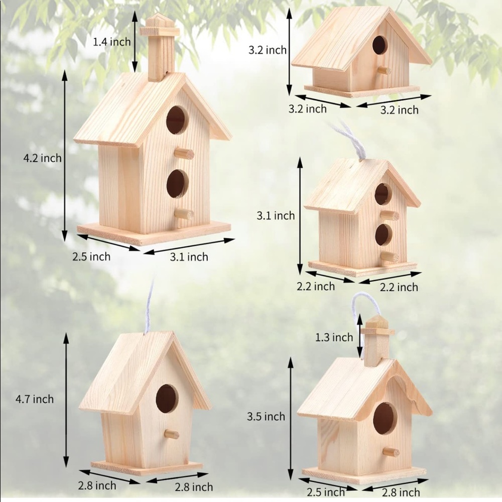 New mini birdhouses decorating kit